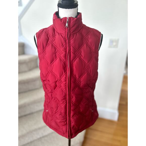 Eddie Bauer Quilted Red Down Fill Vest - Picture 1 of 8